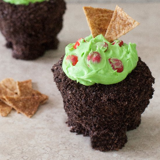 Guacamole-Filled Molcajete Cupcake