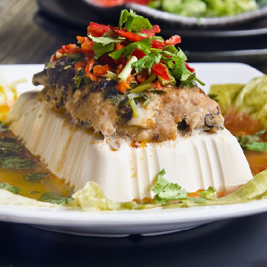 Steamed Tofu With Colourful Topping