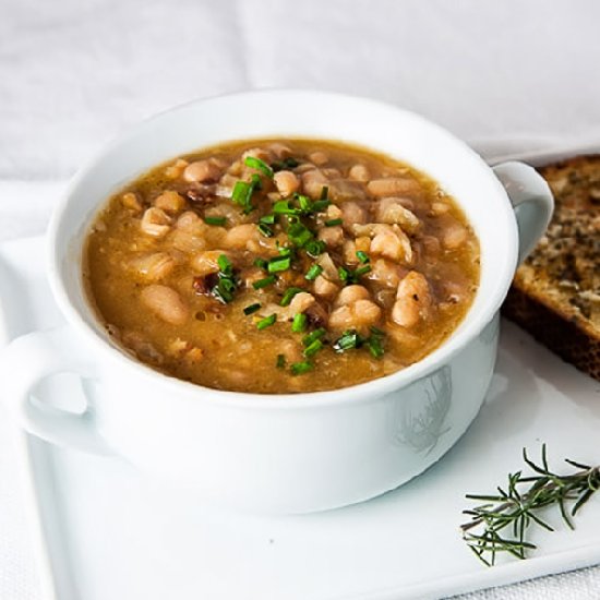 Navy Bean with Bacon Soup