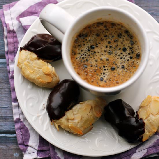 Chocolate-Glazed Almond Horns