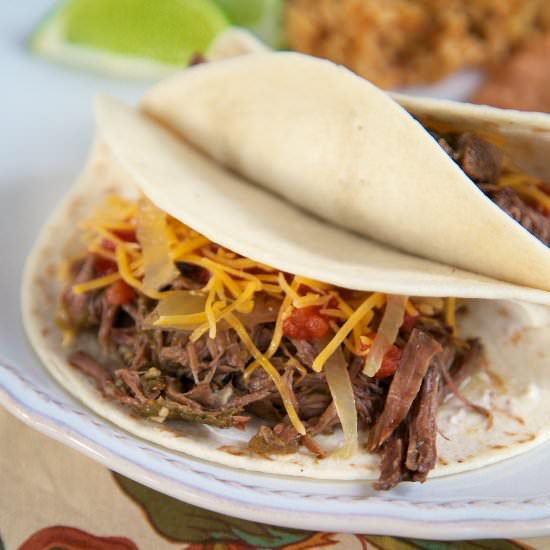 Salsa Verde Beef Tacos