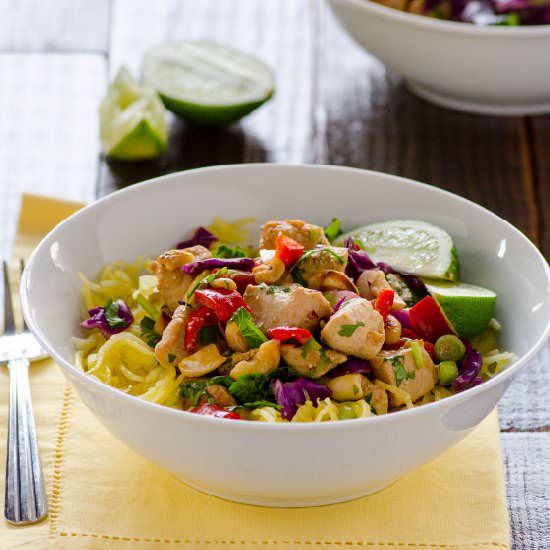 Thai Chicken Spaghetti Squash Bowl