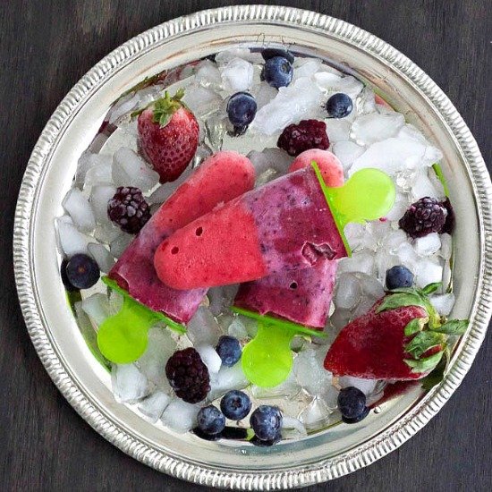 Triple Berry Fruit and Yogurt Pops!