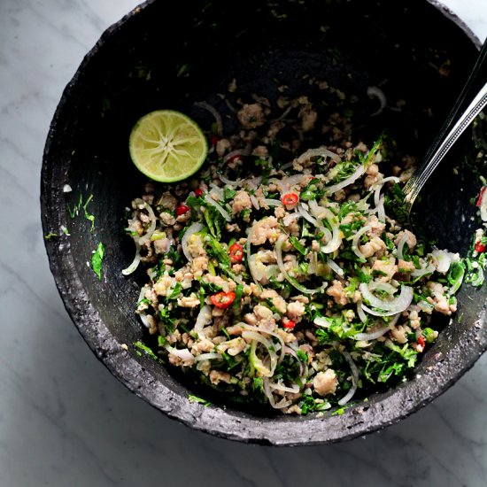 Thai herbs and pork salad