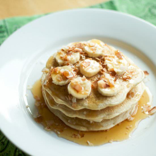 Banana Coconut Stuffed Pancakes