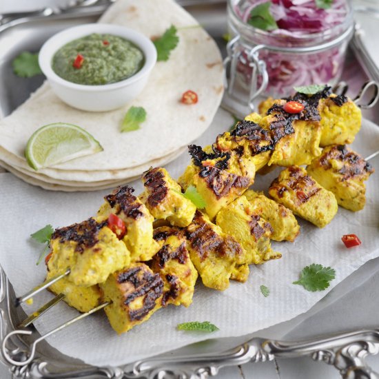 Chicken skewers with cardamom