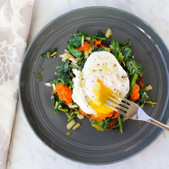 Ramps on Toast w/ Poached Egg