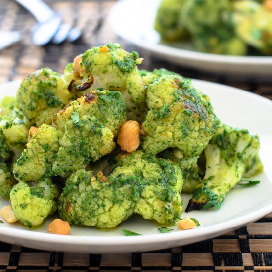 Curry Cilantro Cashew Cauliflower