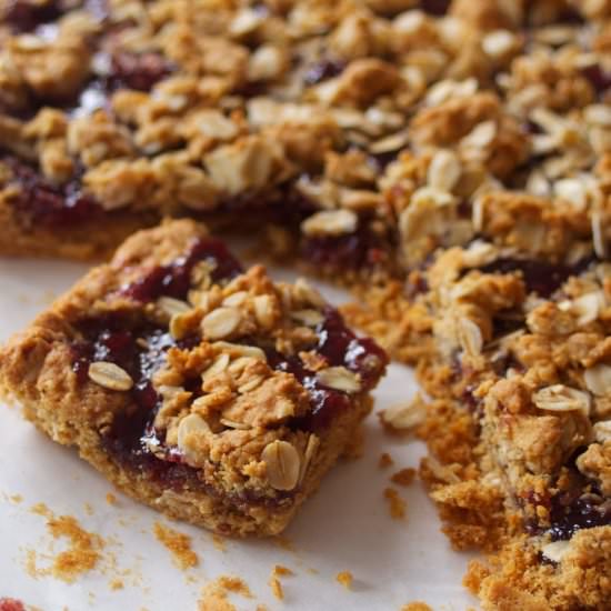 PB & J Crumb Bars