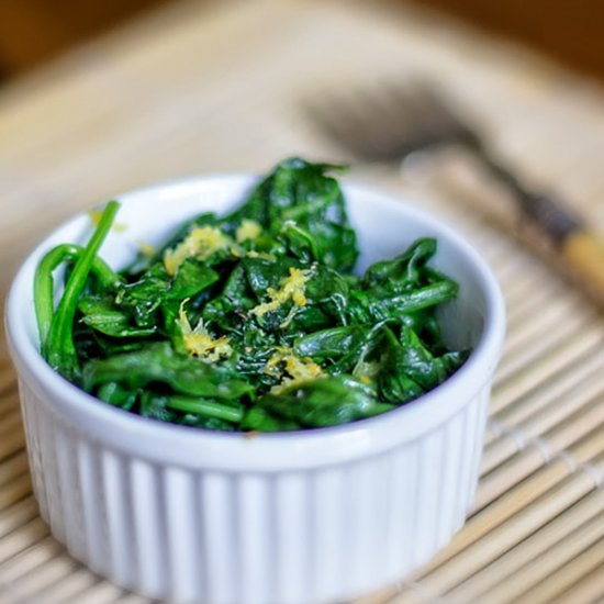 Lemon Steamed Spinach