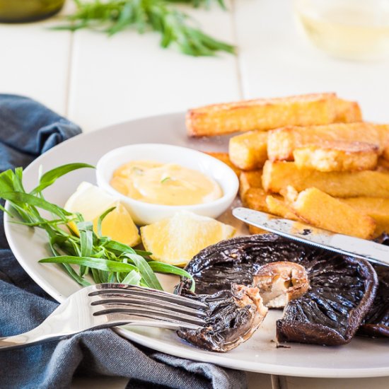 Mushroom Steak and Chips