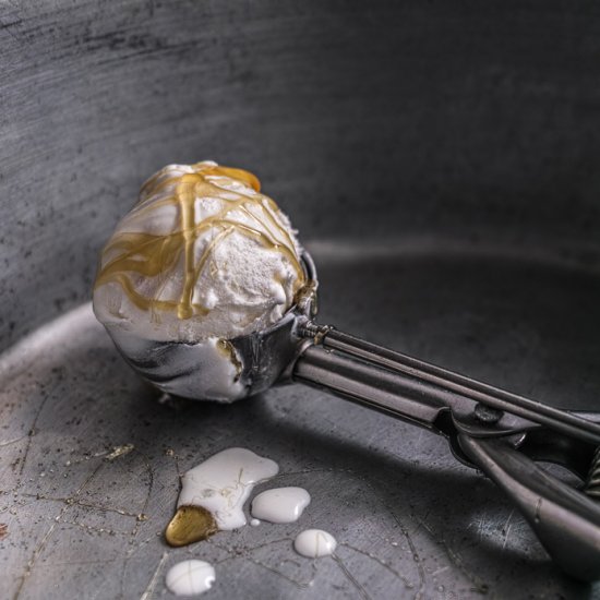 Honey and goat yogurt ice cream