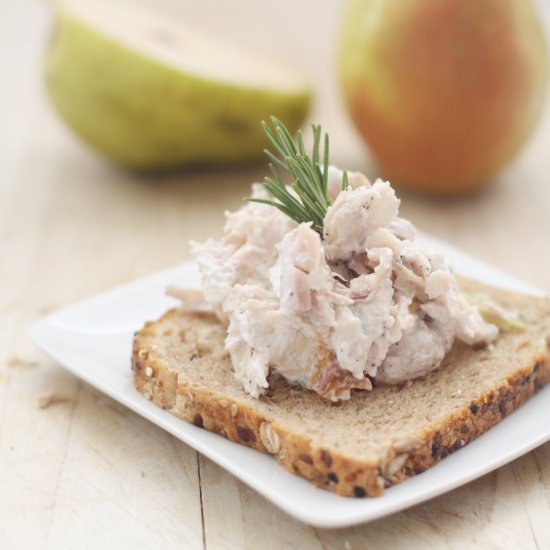 No Mayo Rosemary Pear Chicken Salad