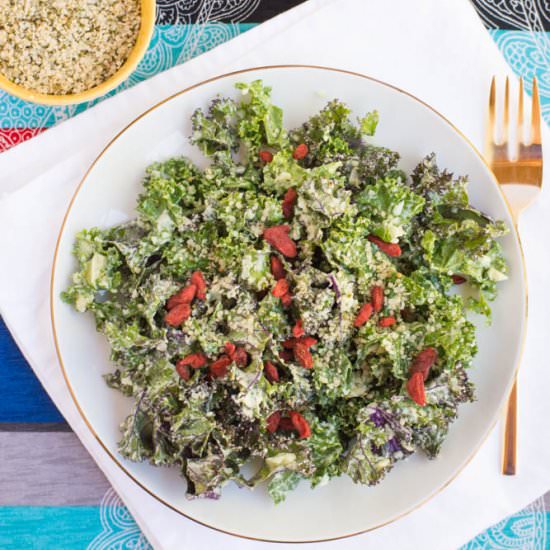 Kale Caesar Salad {Dairy Free+GF}