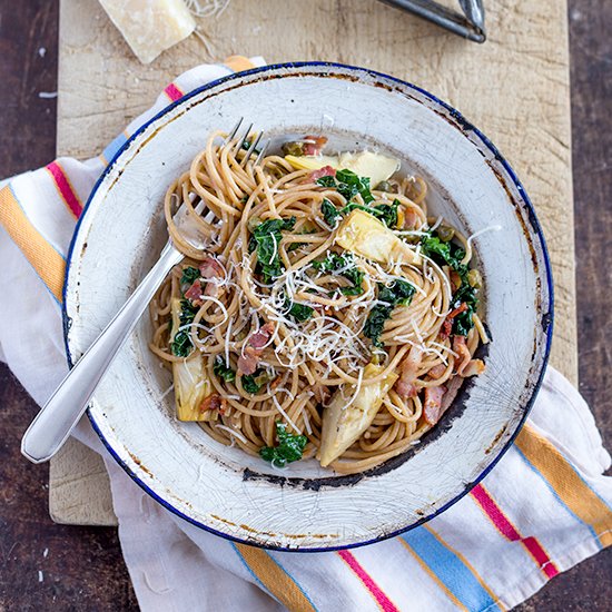 Store-cupboard spaghetti supper