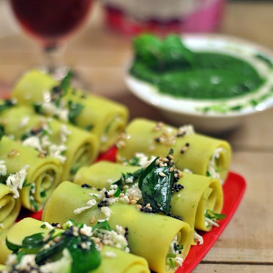 Stuffed Mixed Lentils Khandvi