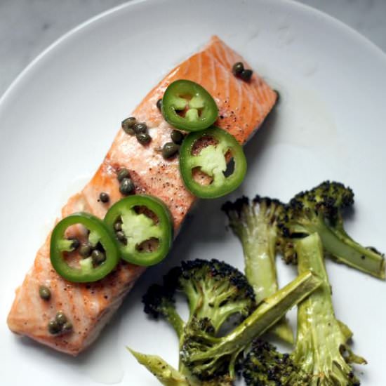 Roast salmon & broccoli