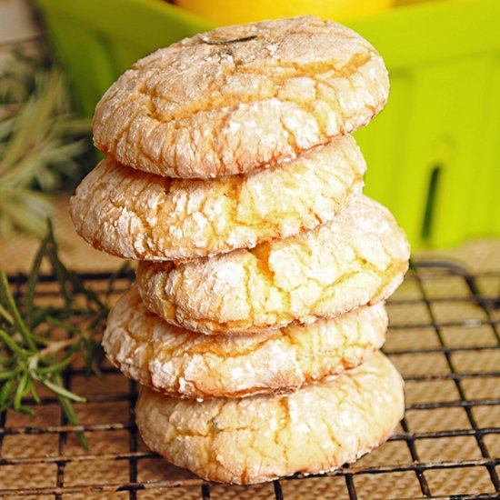 Rosemary Lemon Cake Mix Cookies