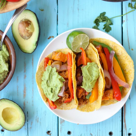 Spring Veggie Taco & Avocado Creme