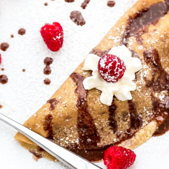 Raspberry Nutella Crepes