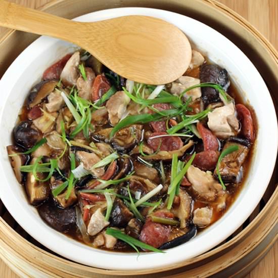 Steamed Chicken with Chinese Sausage