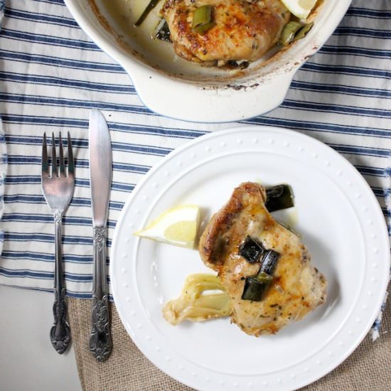 Chicken w. Baby Leeks & Lemon