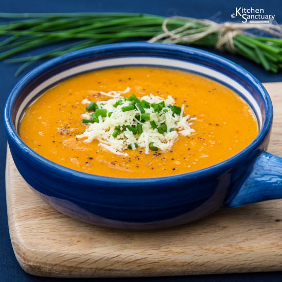 Cheesy Butternut Squash Soup