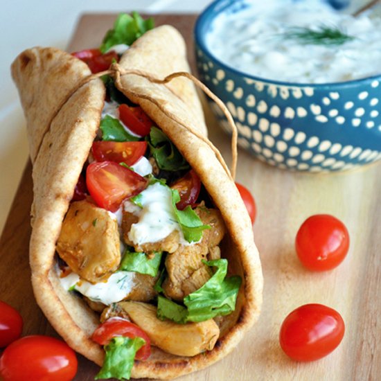 Chicken Gyros with Tzatziki