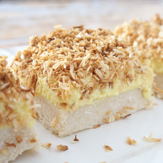 GF Vegan Lemon Coconut Squares