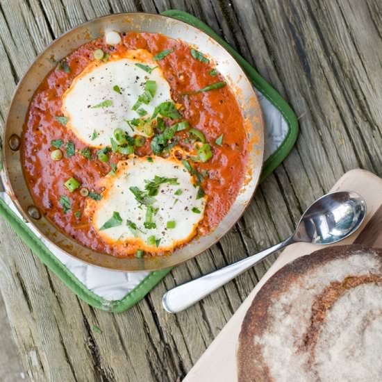 Poached Eggs in Tomato Sauce