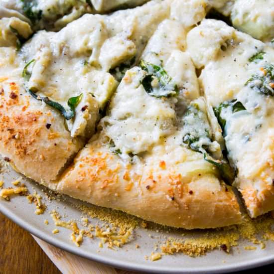 Spinach Artichoke White Pizza