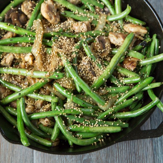 Green Bean + Chicken Stir Fry