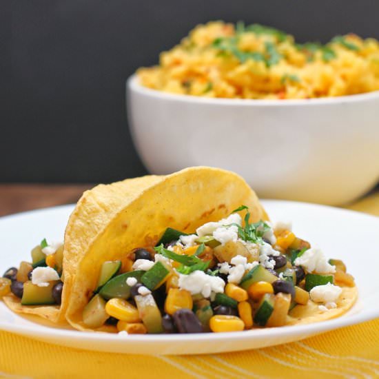 Zucchini, Black Bean, and Corn Taco