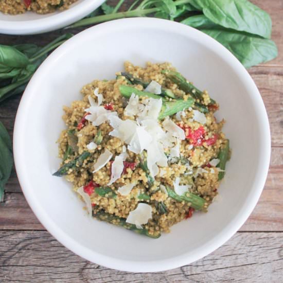 Quinoa Risotto w/Asparagus+Tomatoes