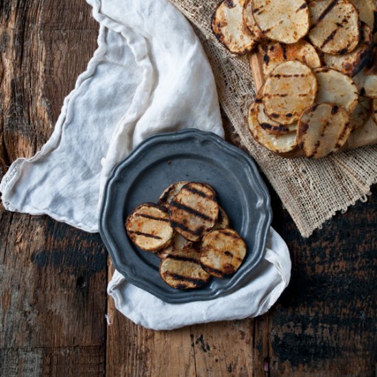 Grilled Beer Soaked Rosemary Potato