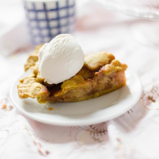 Salted Caramel Pear Pie