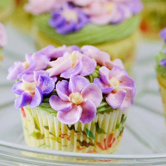 Flower Basket Cupcakes