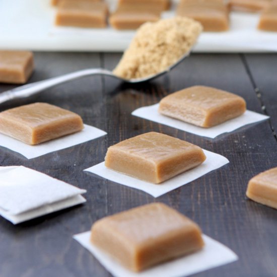 Brown Sugar Jasmine Tea Caramels