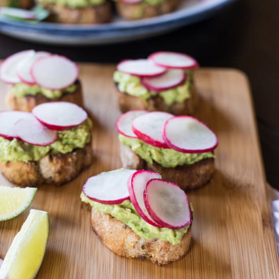 Radish Avocado Toasts