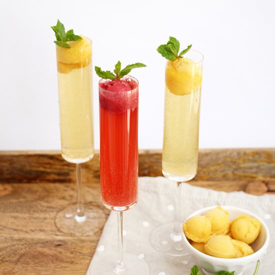 Champagne Sorbet Floats