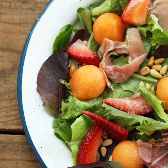 Cantaloupe + Prosciutto Spring Salad