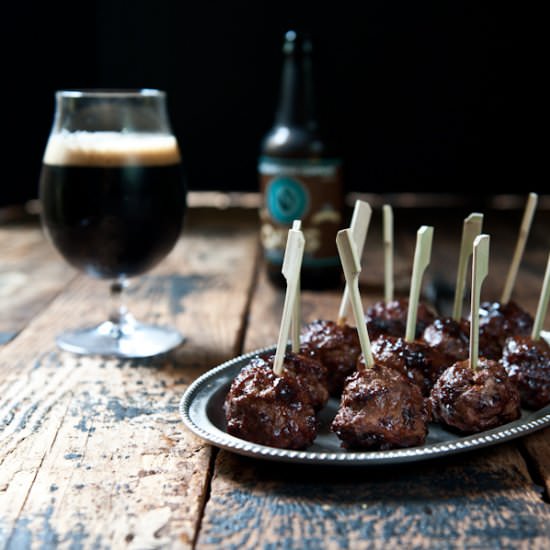 Stout Meatballs with Beer Barbeque