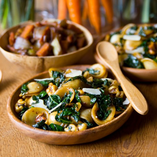 Pasta Agrodolce with Kale & Walnuts