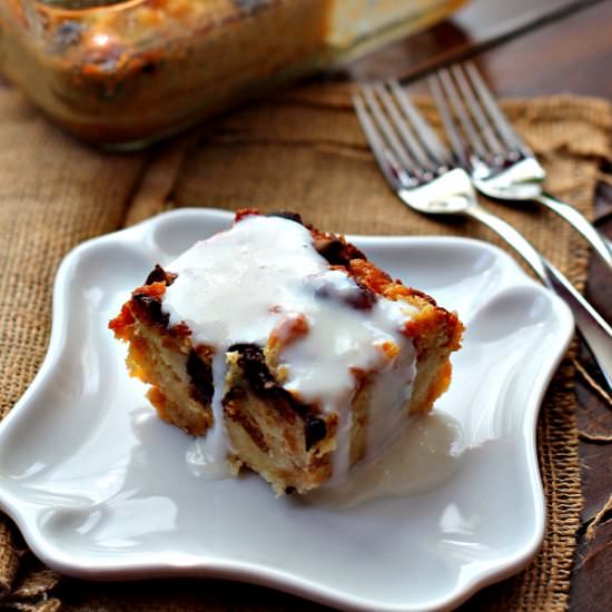 Chocolate Chip Challah Bread Pudding