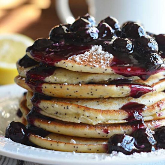 Lemon Ricotta Poppy Seed Pancakes