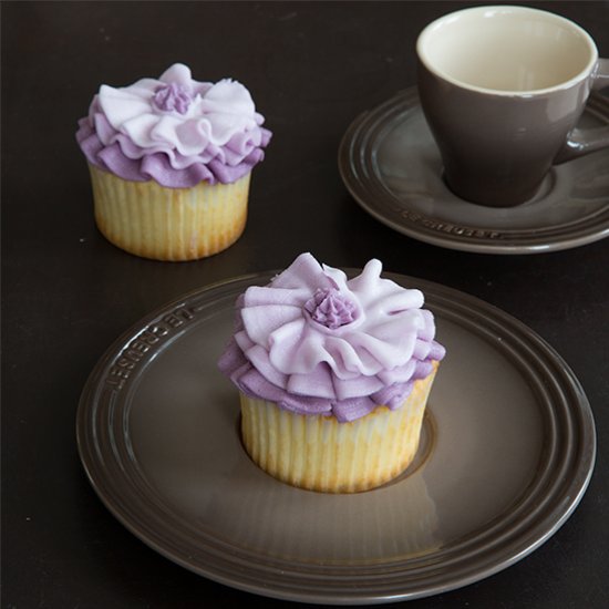 Ombre Fabric Inspired Cupcakes