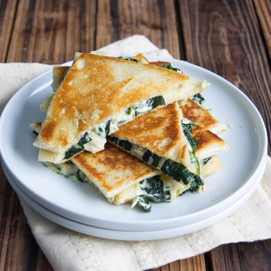 Spinach Artichoke Grilled Cheese