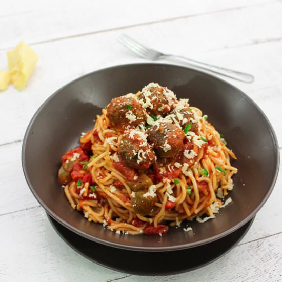 Spaghetti Bolognese with Meatballs