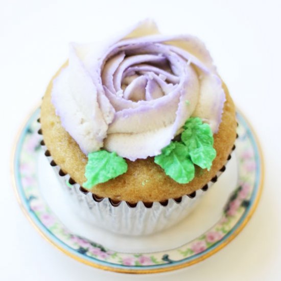 Vegan Vanilla Rose Cupcakes