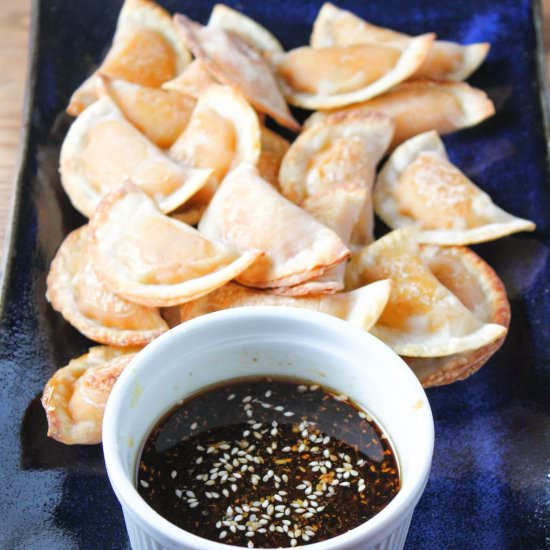 Baked Squash Wontons with Sriracha